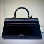 Elegant Black H-Logo Structured Handbag - Image 2