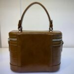 Chrisbella Sophisticated Brown Croc-Embossed Top-Handle Vanity Handbag - Image 2