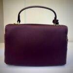 Chrisbella Elegant Purple Monogram Top-Handle Vanity Bag with Gold Charms - Image 2