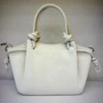 BAGCO Elegant Off-White Knotted Handle Tote Bag - Image 2