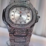 Lookworld Crystal-Embellished Silver-Tone Octagonal Watch