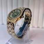 KDW Emerald Green Crystal-Embellished Gold-Tone Watch - Image 2