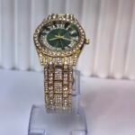 KDW Emerald Green Crystal-Embellished Gold-Tone Watch - Image 3