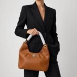 Classic Quilted Caramel Brown Leather Hobo Shoulder Bag - Image 2