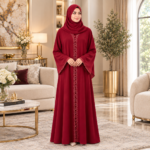 Ambar Lace-Trim Abaya - Image 10