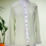 Ambar Elegant Mint Lace-Panel Abaya - Image 2